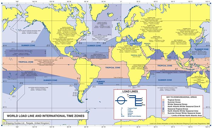 International Load Line Zone Chart Of The World